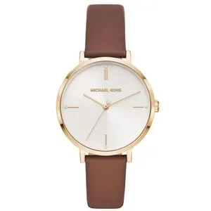 MICHAEL KORS “JAYNE” MK7099 BROWN WATCH Michael Kors MK7099 Jayne White Dial Brown Leather Strap  main image 2